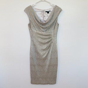 RARE Gold Crepe Cowl Neck Dress